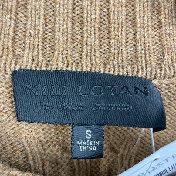 NEW Nili Lotan Gloria Cognac Camel Tan Soft 100% Wool Sweater Size S - Picture 8 of 9